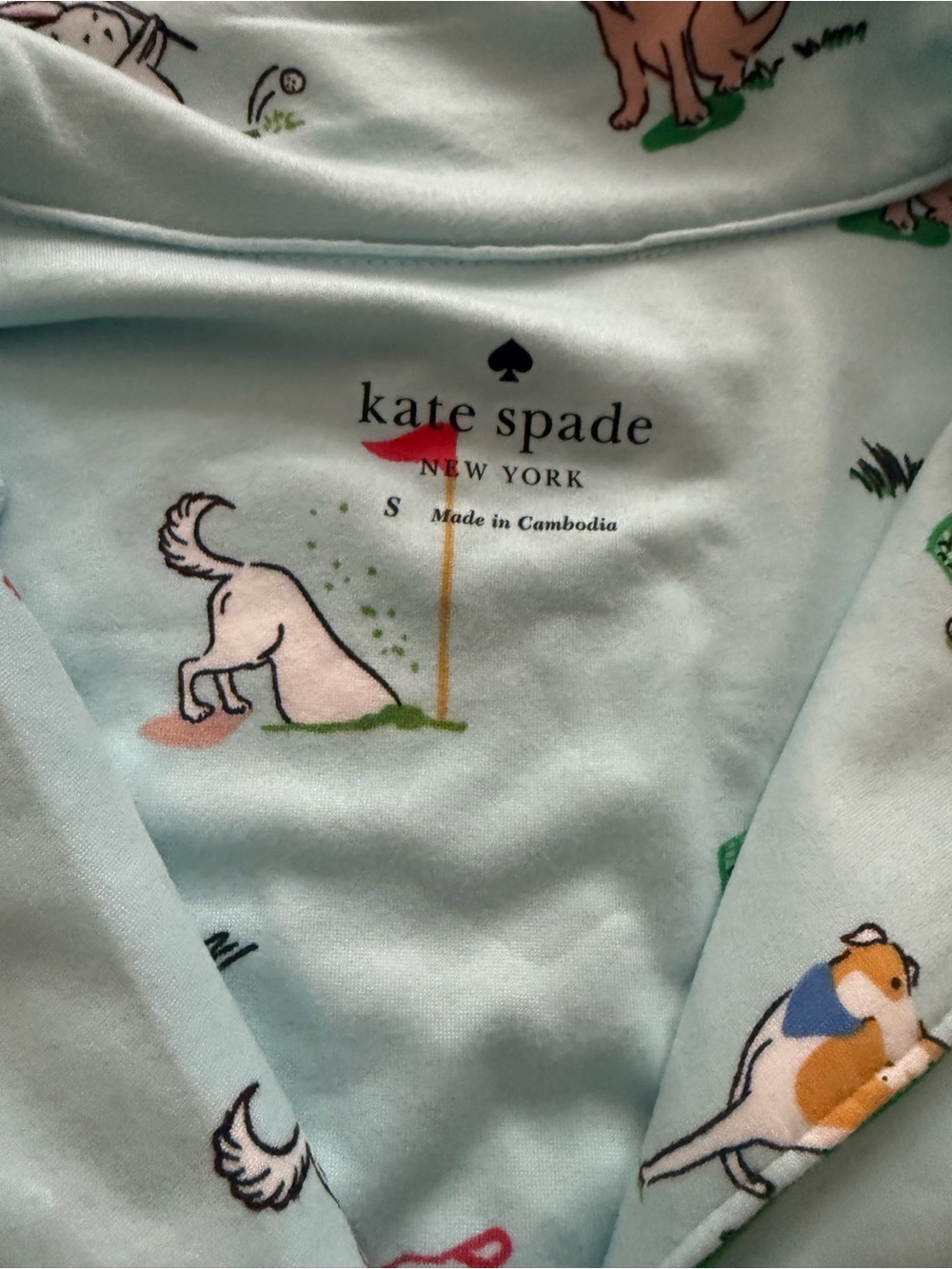 NWT Kate Spade Light Blue Dog & Golf Cart Print Pajamas - Picture 3 of 7